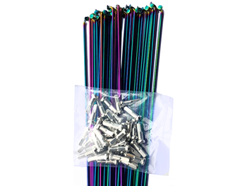 DRS Rainbow Stainless Spokes & Nipples – 184 mm 14 g