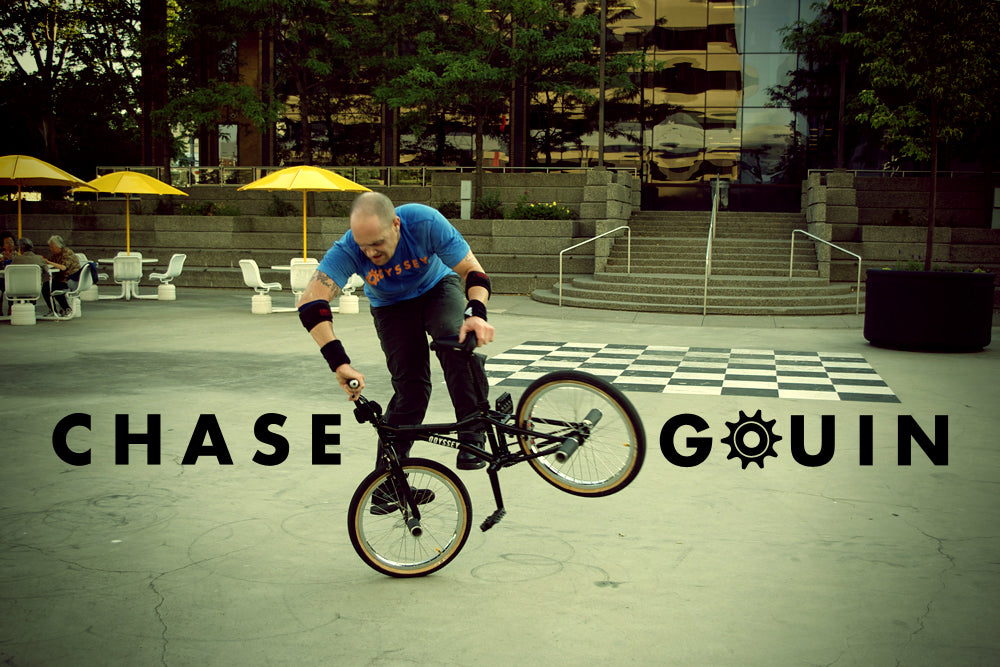 Chase Gouin riding BMX flatland