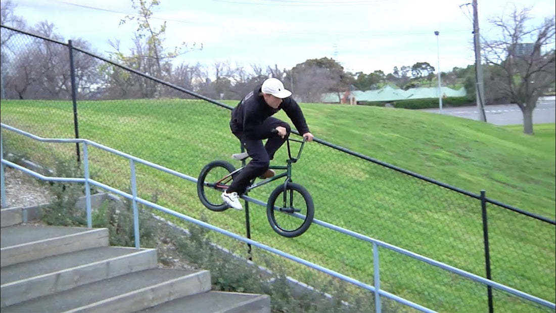 Lewis Mills riding BMX in the Eclat Controller Bar promo