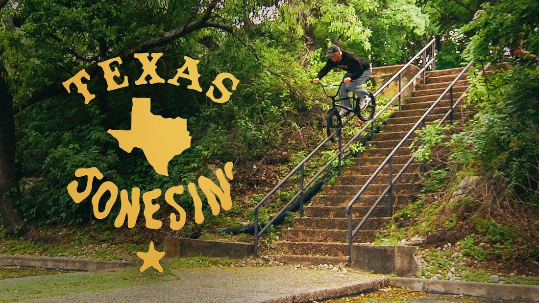 Sam Jones riding street in Texas Jonesin