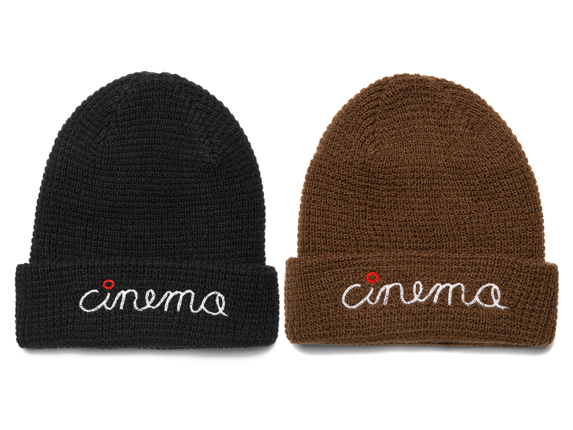 Cinema Stitch Script Waffle Beanie – Black