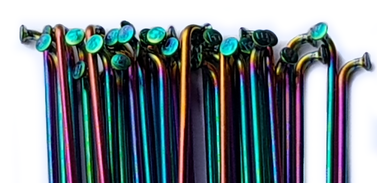 DRS Rainbow Stainless Spokes & Nipples – 186 mm 14 g