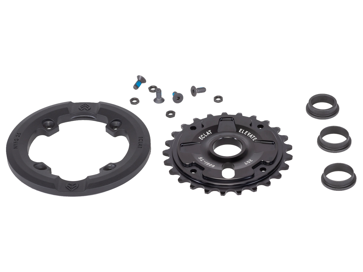 Éclat Elevate Guard Front Sprocket – Sandblast Red / 25t