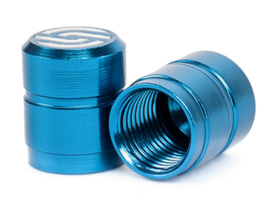 Salt CNC Schrader Valve Caps – Blue