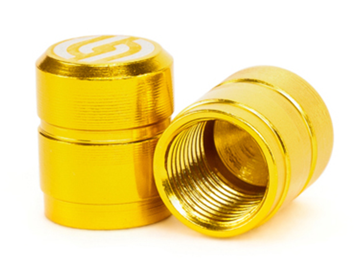 Salt CNC Schrader Valve Caps – Gold