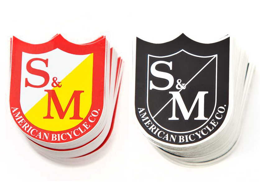 S&M Small Shield Sticker Pack – Black/White