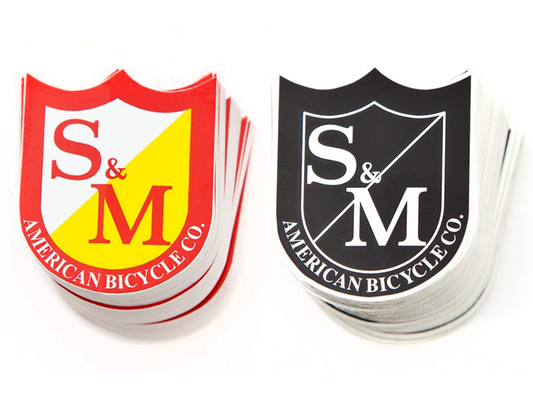 S&M Small Shield Sticker Pack – Black/White
