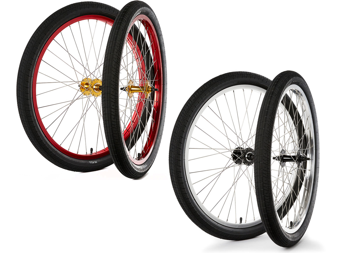 S&M COVID 26" Wheel Set – Red/Gold