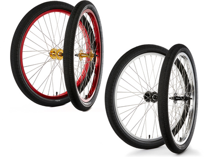 S&M COVID 26" Wheel Set – Red/Gold