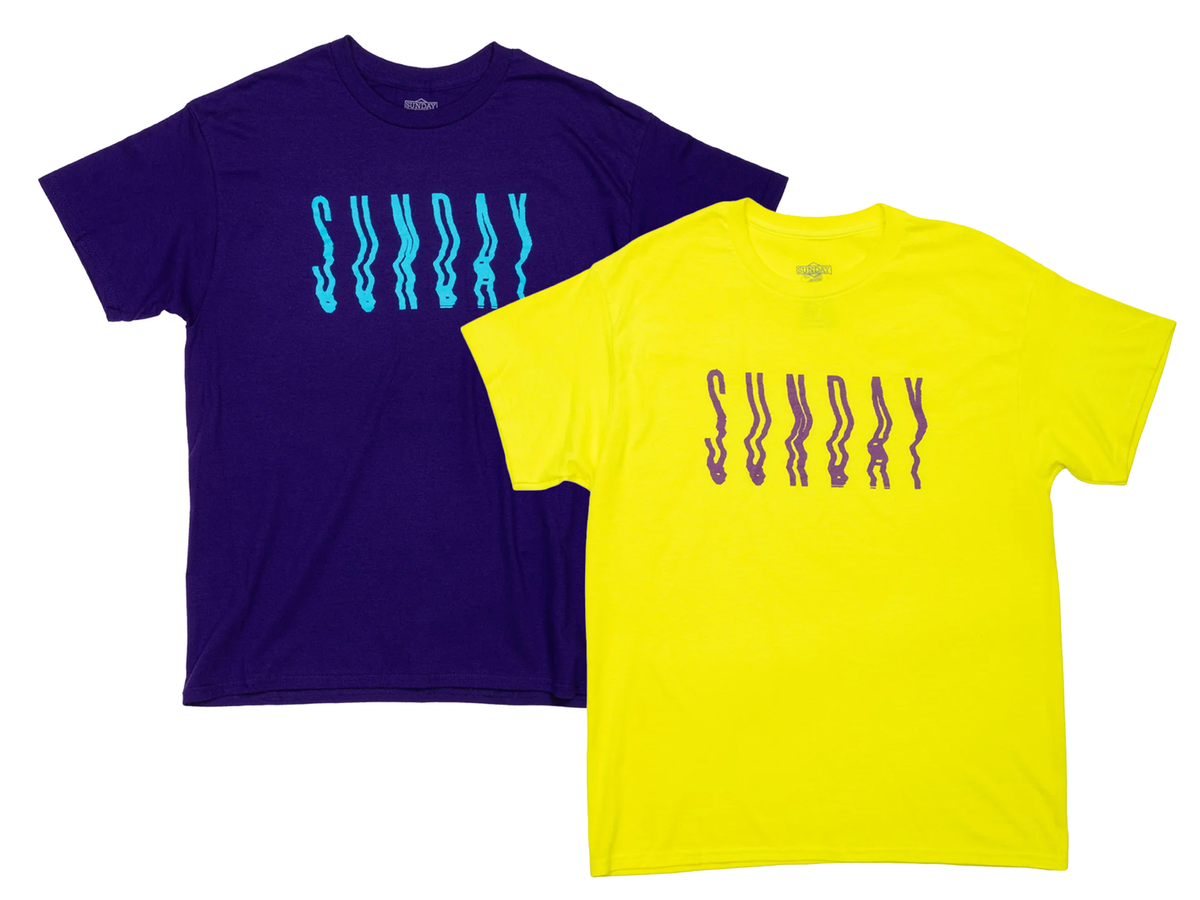 Sunday High Wave T-Shirt – Purple/Teal / Medium