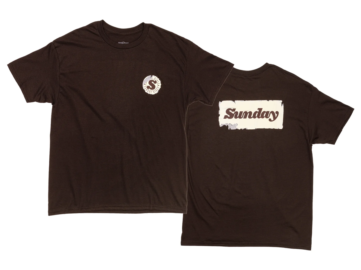 Sunday Sticker T-Shirt – Aquatic/Navy / Large