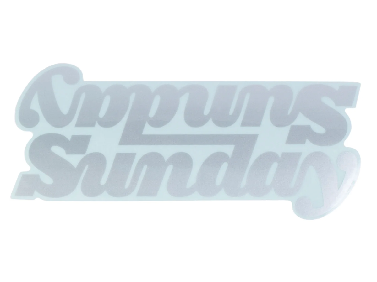 Sunday Classy Downbar Decal – White / 8" / 230 mm