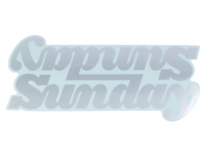 Sunday Classy Downbar Decal – White / 8" / 230 mm