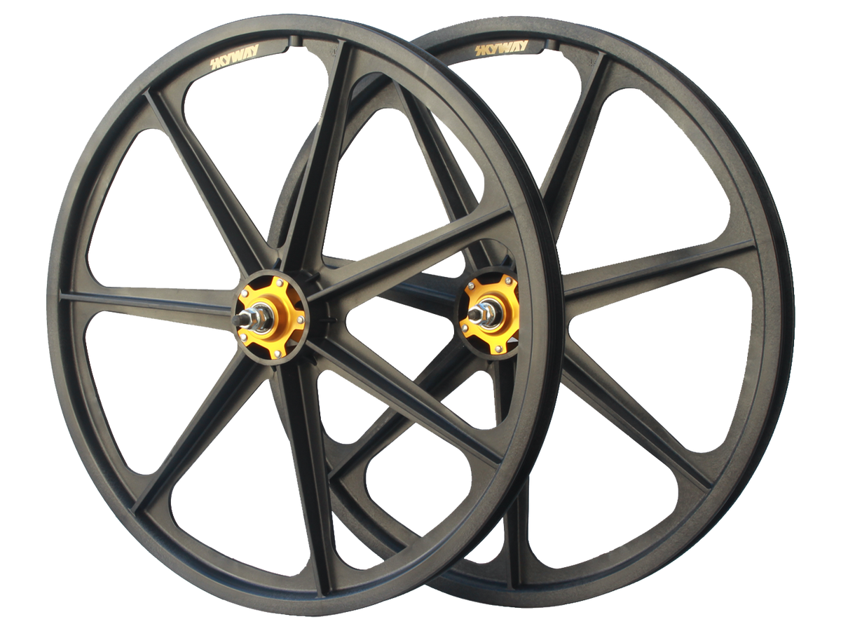 Skyway TUFF Graphite Gold Rivet 24" Wheel Set