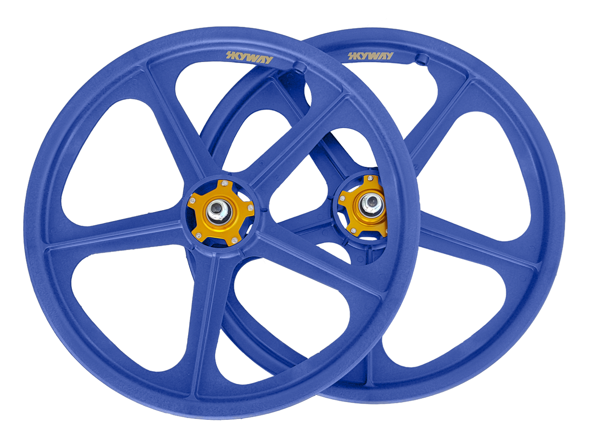 Skyway TUFF II Gold Rivet 20" Wheel Set – Red/Gold