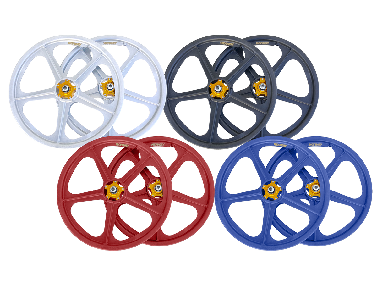 Skyway TUFF II Gold Rivet 20" Wheel Set – Black/Gold
