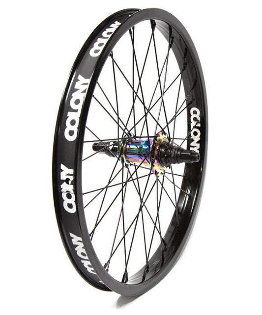 Colony Pintour Freecoaster Wheel - Black/Rainbow | Buy now at Blue Groove BMX Shop